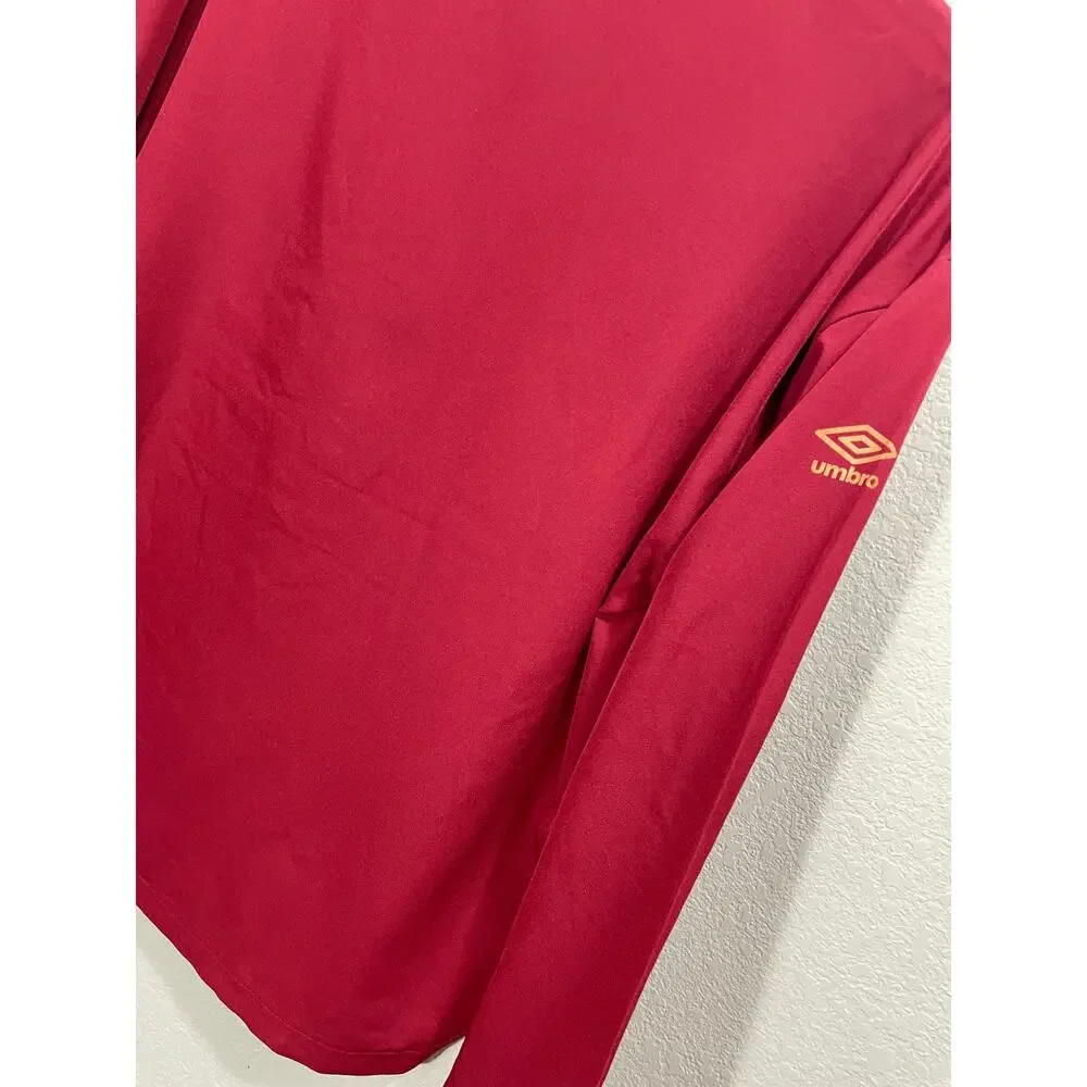 Umbro Cranberry Red Half Zip Pullover Jacket Kids Size XL Lightweight Activewear